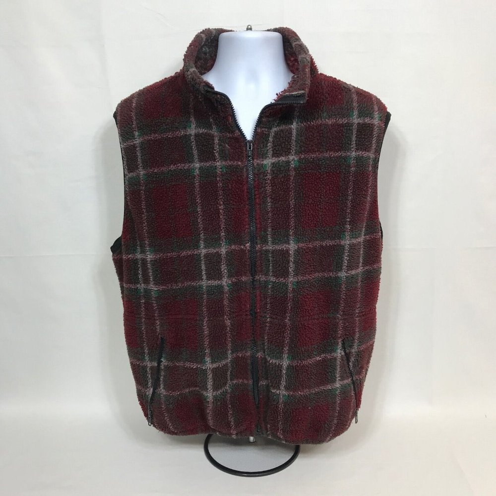 Vintage Timberline Deep Pile Fleece Vest Made in Colorado USA Mens Large